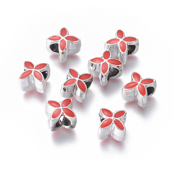 PandaHall Alloy Enamel European Beads, Large Hole Flower Beads, Silver Color Plated, Red, 10x10x8mm, Hole: 5mm Alloy+Enamel Flower Red
PandaHall Alloy Enamel European Beads, Large Hole Flower Beads, Silver Color Plated, Red, 10x10x8mm, Hole: 5mm Alloy+Enamel Flower Red