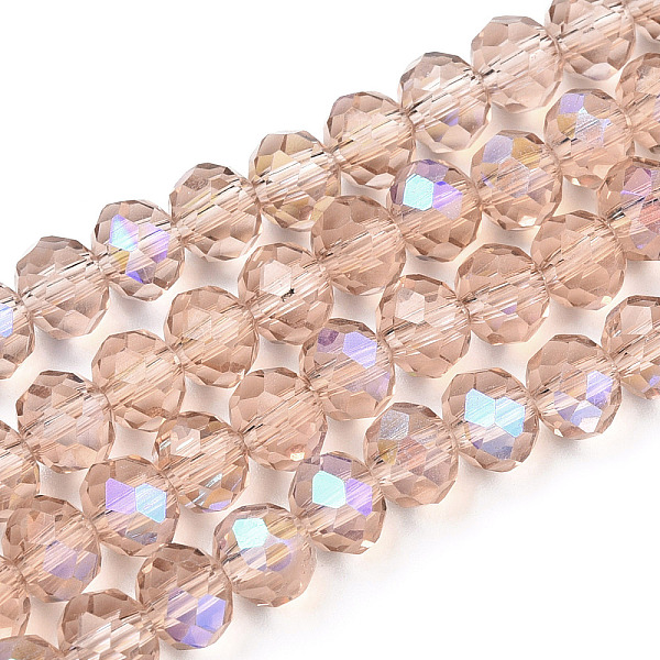 PandaHall Electroplate Glass Beads Strands, Half Rainbow Plated, Faceted, Rondelle, PeachPuff, 4x3mm, Hole: 0.4mm, about 113~115pcs/strand..., Brown
PandaHall Electroplate Glass Beads Strands, Half Rainbow Plated, Faceted, Rondelle, PeachPuff, 4x3mm, Hole: 0.4mm, about 113~115pcs/strand..., Brown