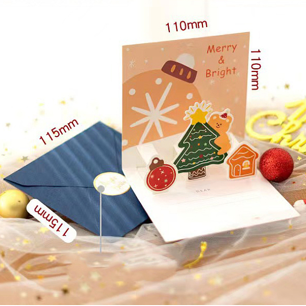 PandaHall Christmas Theme 1Pc Paper Envelope and 1Pc 3D Pop Up Greeting Card Set, with 1Pc Sealing Sticker, Christmas Tree Pattern, Envelope..., Multicolor
PandaHall Christmas Theme 1Pc Paper Envelope and 1Pc 3D Pop Up Greeting Card Set, with 1Pc Sealing Sticker, Christmas Tree Pattern, Envelope..., Multicolor