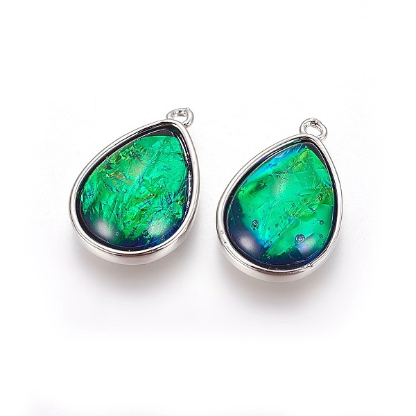 PandaHall Synthetic Ammolite Pendants, with Brass Findings, teardrop, Platinum, 23x15x5~5.5mm, Hole: 1.5mm Synthetic Gemstone Teardrop Green
PandaHall Synthetic Ammolite Pendants, with Brass Findings, teardrop, Platinum, 23x15x5~5.5mm, Hole: 1.5mm Synthetic Gemstone Teardrop Green