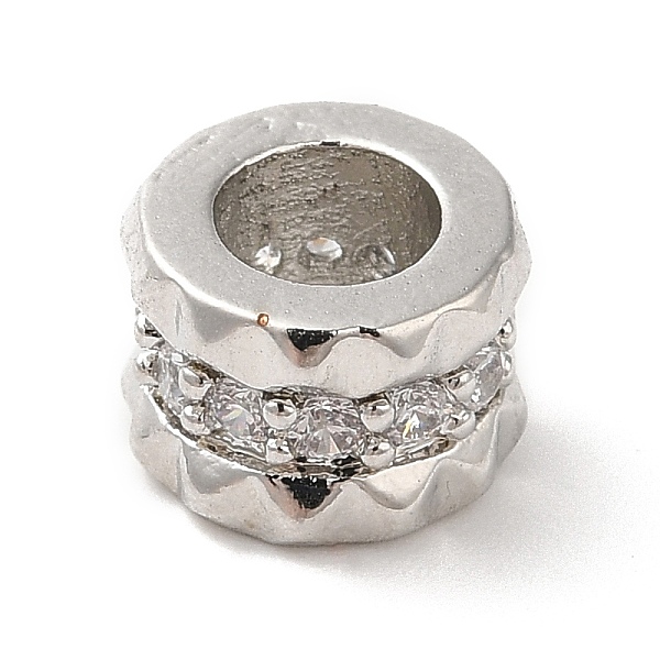 PandaHall Rack Plating Brass Micro Pave Cubic Zirconia European Beads, Cadmium Free & Lead Free, Flat Round, Platinum, 8x5mm, Hole: 4mm..., Clear
PandaHall Rack Plating Brass Micro Pave Cubic Zirconia European Beads, Cadmium Free & Lead Free, Flat Round, Platinum, 8x5mm, Hole: 4mm..., Clear