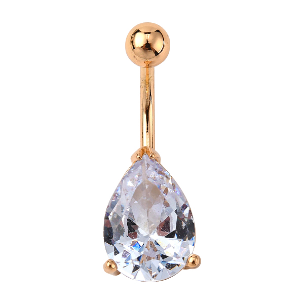 PandaHall Real 18K Gold Plated Teardrop Brass Cubic Zirconia Navel Ring Navel Ring Belly Rings, with 304 Stainless Steel Bar, Clear, 28x11mm...
PandaHall Real 18K Gold Plated Teardrop Brass Cubic Zirconia Navel Ring Navel Ring Belly Rings, with 304 Stainless Steel Bar, Clear, 28x11mm...