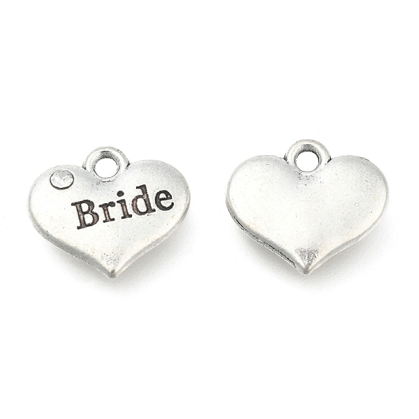 PandaHall Wedding Theme Antique Silver Tone Tibetan Style Heart with Bride Rhinestone Charms, Cadmium Free & Lead Free, Crystal, 14x16x3mm..., Clear
PandaHall Wedding Theme Antique Silver Tone Tibetan Style Heart with Bride Rhinestone Charms, Cadmium Free & Lead Free, Crystal, 14x16x3mm..., Clear
