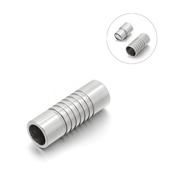 PandaHall Smooth 304 Stainless Steel Column Magnetic Clasps with Glue-in Ends, Stainless Steel Color, 20x7mm, Hole: 5mm 304 Stainless Steel...
PandaHall Smooth 304 Stainless Steel Column Magnetic Clasps with Glue-in Ends, Stainless Steel Color, 20x7mm, Hole: 5mm 304 Stainless Steel...