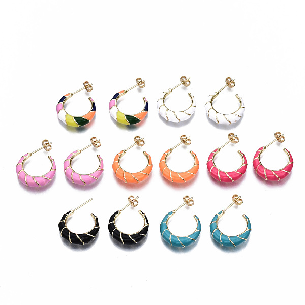 PandaHall Brass Enamel Half Hoop Earrings, with Ear Nuts, Cadmium Free & Nickel Free & Lead Free, Double Horn/Crescent Moon, Real 16K Gold..., Multicolor
PandaHall Brass Enamel Half Hoop Earrings, with Ear Nuts, Cadmium Free & Nickel Free & Lead Free, Double Horn/Crescent Moon, Real 16K Gold..., Multicolor