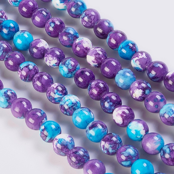 PandaHall Natural Ocean White Jade/Rain Flower Stone Beads Strands, Dyed, Round, Dark Violet, 10mm, Hole: 1mm, about 38~40pcs/strand, 15.1..., Purple
PandaHall Natural Ocean White Jade/Rain Flower Stone Beads Strands, Dyed, Round, Dark Violet, 10mm, Hole: 1mm, about 38~40pcs/strand, 15.1..., Purple
