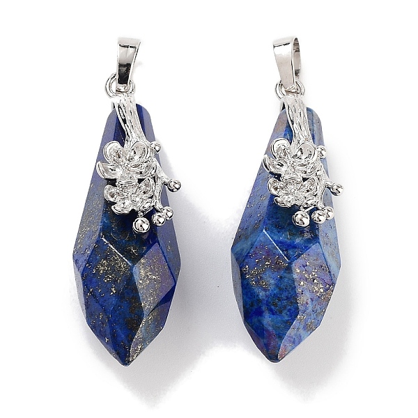 PandaHall Natural Lapis Lazuli Faceted Teardrop Pendants, Rack Plating Platinum Tone Brass Flower Charms, Cadmium Free & Lead Free...
PandaHall Natural Lapis Lazuli Faceted Teardrop Pendants, Rack Plating Platinum Tone Brass Flower Charms, Cadmium Free & Lead Free...