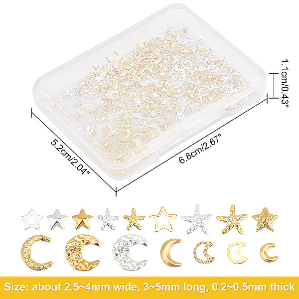 PandaHall OLYCRAFT 480pcs 16 Styles Star Moon Starfish Resin Fillers Brass Cabochons Nail Art Decoration Accessories Resin Accessories...
PandaHall OLYCRAFT 480pcs 16 Styles Star Moon Starfish Resin Fillers Brass Cabochons Nail Art Decoration Accessories Resin Accessories...