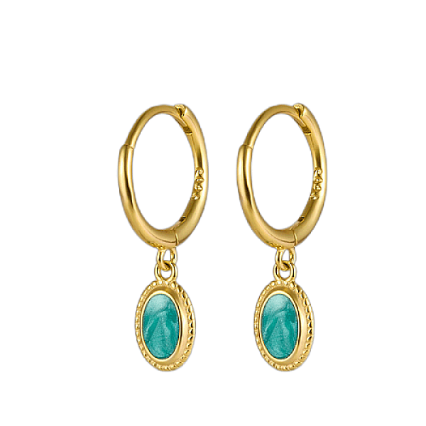 PandaHall 925 Sterling Siliver Enamel Oval Dangle Hoop Earrings, with S925 Stamp, Real 18K Gold Plated, 21x6mm Sterling Silver Oval
PandaHall 925 Sterling Siliver Enamel Oval Dangle Hoop Earrings, with S925 Stamp, Real 18K Gold Plated, 21x6mm Sterling Silver Oval