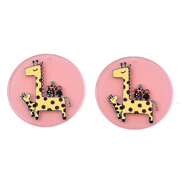 PandaHall Translucent Cellulose Acetate(Resin) Pendants, 3D Printed, Flat Round with Giraffe, Salmon, 39x2.5mm, Hole: 1.5mm Cellulose..., Red
PandaHall Translucent Cellulose Acetate(Resin) Pendants, 3D Printed, Flat Round with Giraffe, Salmon, 39x2.5mm, Hole: 1.5mm Cellulose..., Red