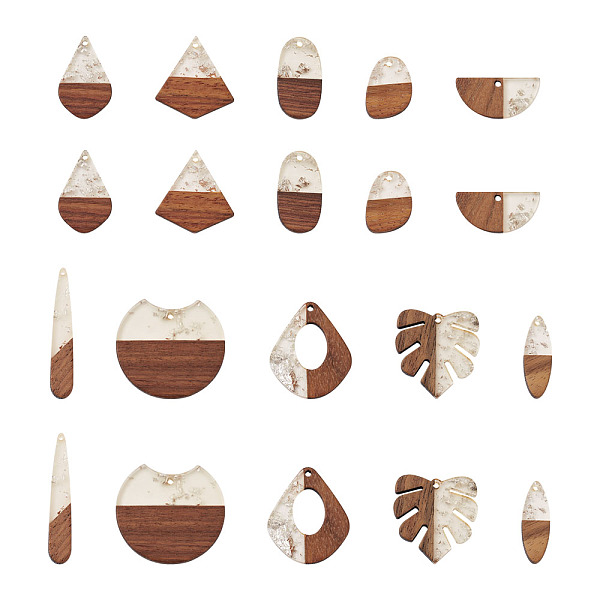 PandaHall Kissitty 20Pcs 10 Style Resin & Walnut Wood Pendants, with Silver Foil, Teardrop & Oval & Monstera Leaf & Monstera Leaf & Half...
PandaHall Kissitty 20Pcs 10 Style Resin & Walnut Wood Pendants, with Silver Foil, Teardrop & Oval & Monstera Leaf & Monstera Leaf & Half...