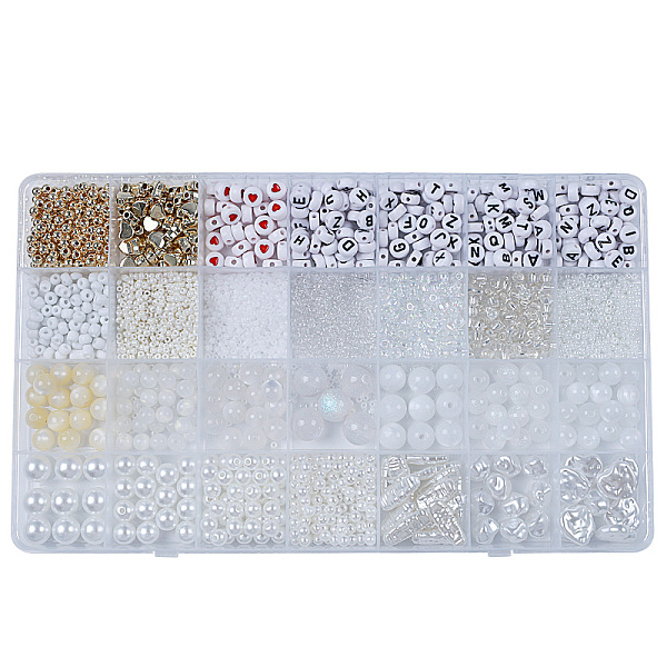 PandaHall DIY 28 Style Resin & Acrylic & ABS Beads Jewelry Making Finding Kit, Flat Round & Rice & Barrel & Nugget & Heart & Strip, White...
PandaHall DIY 28 Style Resin & Acrylic & ABS Beads Jewelry Making Finding Kit, Flat Round & Rice & Barrel & Nugget & Heart & Strip, White...