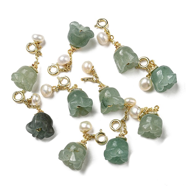 PandaHall Natural Green Aventurine Flower Pendant Decorations, Natural Freshwater Pearl Tassel Ornament with Brass Spring Ring Clasps, Real...
PandaHall Natural Green Aventurine Flower Pendant Decorations, Natural Freshwater Pearl Tassel Ornament with Brass Spring Ring Clasps, Real...