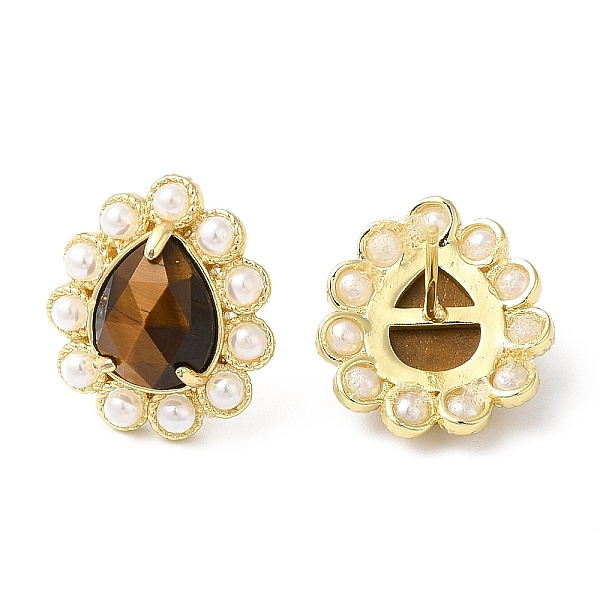 PandaHall Natural Tiger Eye Teardrop Stud Earrings with Plastic Pearl Beaded, Real 14K Gold Plated Brass Jewelry, 17.5x16mm Tiger Eye...
PandaHall Natural Tiger Eye Teardrop Stud Earrings with Plastic Pearl Beaded, Real 14K Gold Plated Brass Jewelry, 17.5x16mm Tiger Eye...