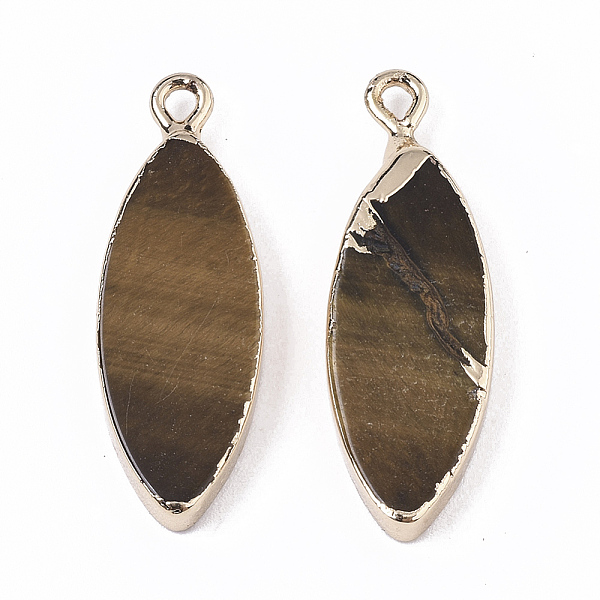 PandaHall Edge Golden Plated Natural Tiger Eye Pendants, with Iron Loop, Horse Eye, 28.5~30.5x10.5x3.5mm, Hole: 1.6mm Tiger Eye Horse Eye
PandaHall Edge Golden Plated Natural Tiger Eye Pendants, with Iron Loop, Horse Eye, 28.5~30.5x10.5x3.5mm, Hole: 1.6mm Tiger Eye Horse Eye