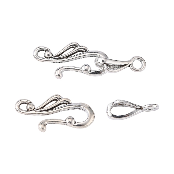 PandaHall Tibetan Style Alloy Hook and Eye Clasps, Lead Free, Cadmium Free and Nickel Free, Antique Silver, Toggle: 12mm wide, 25mm long...
PandaHall Tibetan Style Alloy Hook and Eye Clasps, Lead Free, Cadmium Free and Nickel Free, Antique Silver, Toggle: 12mm wide, 25mm long...