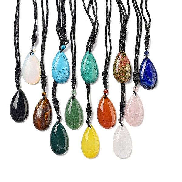 PandaHall Gemstone Pendant Necklace with Nylon Cord for Women, Teardrop, 27.76~27.95 inch(70.5~71cm) Mixed Stone Teardrop
PandaHall Gemstone Pendant Necklace with Nylon Cord for Women, Teardrop, 27.76~27.95 inch(70.5~71cm) Mixed Stone Teardrop
