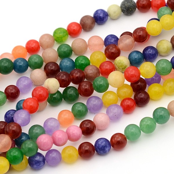 PandaHall Natural White Jade Beads Strands, Dyed, Round, Colorful, about 8mm in diameter, hole, 1mm, about 50pcs/strand, 15.5 inch White..., Multicolor
PandaHall Natural White Jade Beads Strands, Dyed, Round, Colorful, about 8mm in diameter, hole, 1mm, about 50pcs/strand, 15.5 inch White..., Multicolor