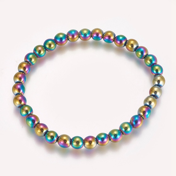 PandaHall Electroplated Non-magnetic Synthetic Hematite Beaded Stretch Bracelet, Round, Multi-color Plated, 2-1/8 inch(5.4cm), Bead: 6mm...
PandaHall Electroplated Non-magnetic Synthetic Hematite Beaded Stretch Bracelet, Round, Multi-color Plated, 2-1/8 inch(5.4cm), Bead: 6mm...