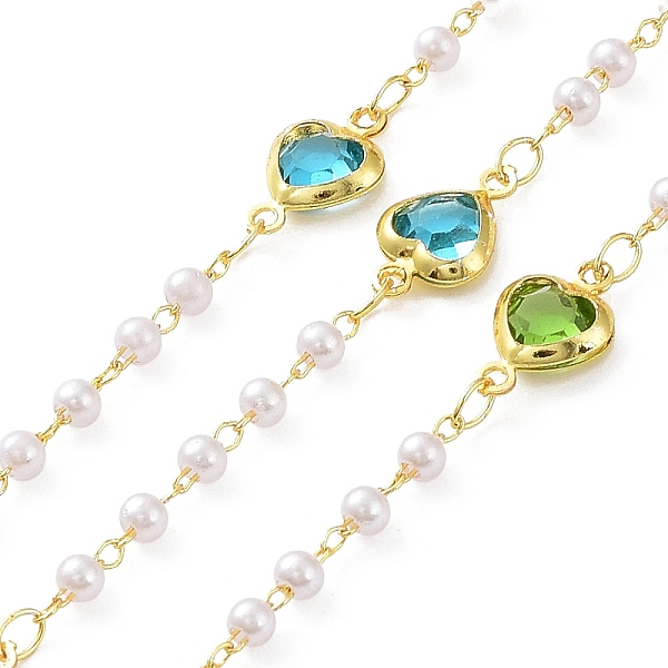 PandaHall Colorful Glass Heart Link Chains with ABS Plastic Pearl Beaded, with Brass Findings, Soldered, with Spool, Real 18K Gold Plated...
PandaHall Colorful Glass Heart Link Chains with ABS Plastic Pearl Beaded, with Brass Findings, Soldered, with Spool, Real 18K Gold Plated...