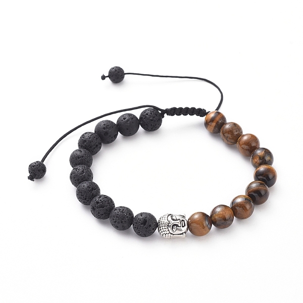 PandaHall Unisex Adjustable Nylon Thread Braided Bead Bracelets, with Natural Lava Rock & Tiger Eye Round Beads, Tibetan Style Alloy Beads...
PandaHall Unisex Adjustable Nylon Thread Braided Bead Bracelets, with Natural Lava Rock & Tiger Eye Round Beads, Tibetan Style Alloy Beads...