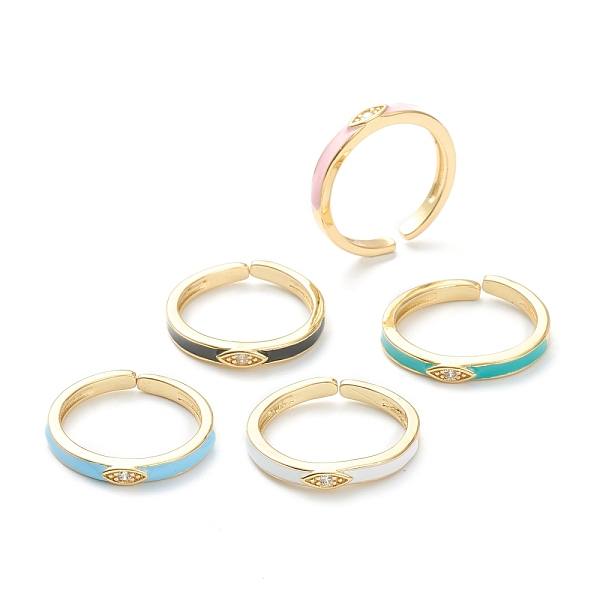 PandaHall Brass Clear Cubic Zirconia Cuff Rings, Open Rings, Long-Lasting Plated, with Enamel, Real 18K Gold Plated, Eye, Mixed Color..., Multicolor
PandaHall Brass Clear Cubic Zirconia Cuff Rings, Open Rings, Long-Lasting Plated, with Enamel, Real 18K Gold Plated, Eye, Mixed Color..., Multicolor