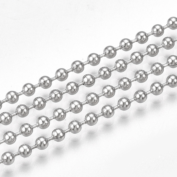 PandaHall 304 Stainless Steel Ball Chains, with Spool, Stainless Steel Color, 2.5mm, about 39.37 Feet(12m)/roll 304 Stainless Steel
PandaHall 304 Stainless Steel Ball Chains, with Spool, Stainless Steel Color, 2.5mm, about 39.37 Feet(12m)/roll 304 Stainless Steel