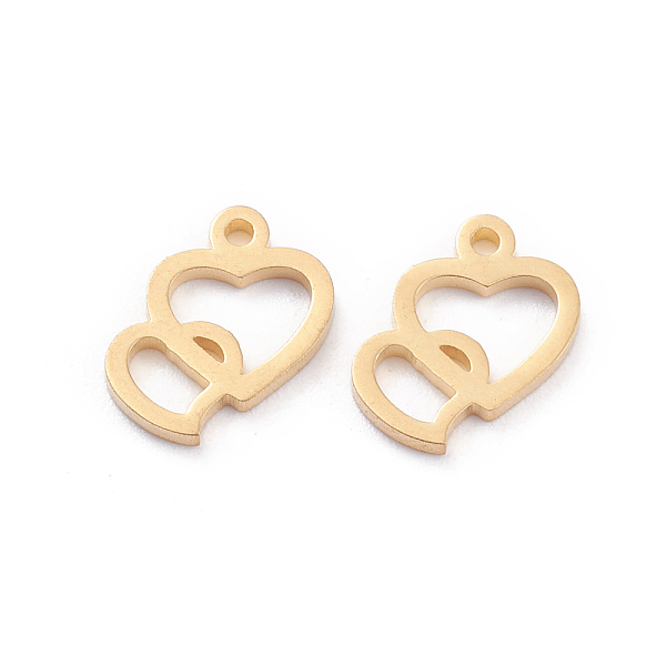 PandaHall Valentine's Day 304 Stainless Steel Charms, Heart with Heart, Golden, 11.5x10x1mm, Hole: 1.2mm 304 Stainless Steel Heart
PandaHall Valentine's Day 304 Stainless Steel Charms, Heart with Heart, Golden, 11.5x10x1mm, Hole: 1.2mm 304 Stainless Steel Heart