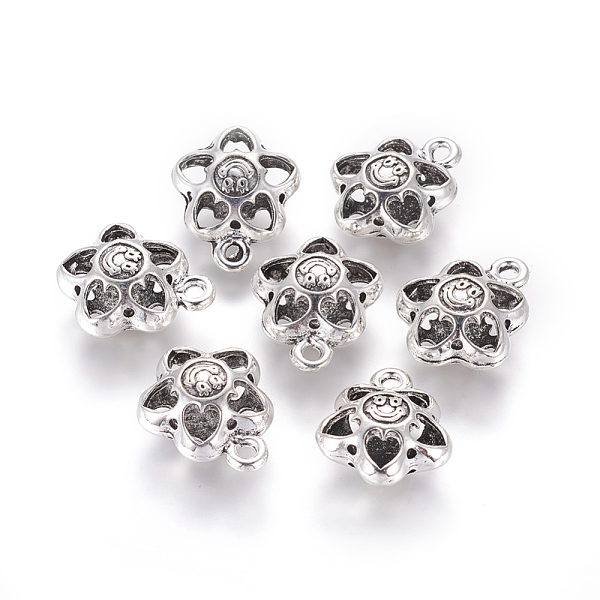 PandaHall Hollw Tibetan Style Alloy Pendants, Flower with Smile Face, Antique Silver, 24.5x20.5x10.5mm, Hole: 2.5mm Alloy Flower
PandaHall Hollw Tibetan Style Alloy Pendants, Flower with Smile Face, Antique Silver, 24.5x20.5x10.5mm, Hole: 2.5mm Alloy Flower