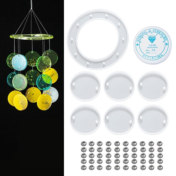 PandaHall DIY Flat Round Wind Chime Making Kits, Including Silicone Molds, Aluminum Tube, Acrylic Beads and Crystal Thread, White, 59pcs/set...
PandaHall DIY Flat Round Wind Chime Making Kits, Including Silicone Molds, Aluminum Tube, Acrylic Beads and Crystal Thread, White, 59pcs/set...