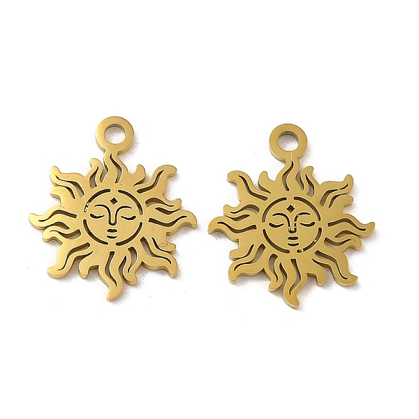 PandaHall Ion Plating(IP) 304 Stainless Steel Charms, Laser Cut, Sun Charm, Golden, 15x13x1mm, Hole: 1.5mm 304 Stainless Steel Sun
PandaHall Ion Plating(IP) 304 Stainless Steel Charms, Laser Cut, Sun Charm, Golden, 15x13x1mm, Hole: 1.5mm 304 Stainless Steel Sun