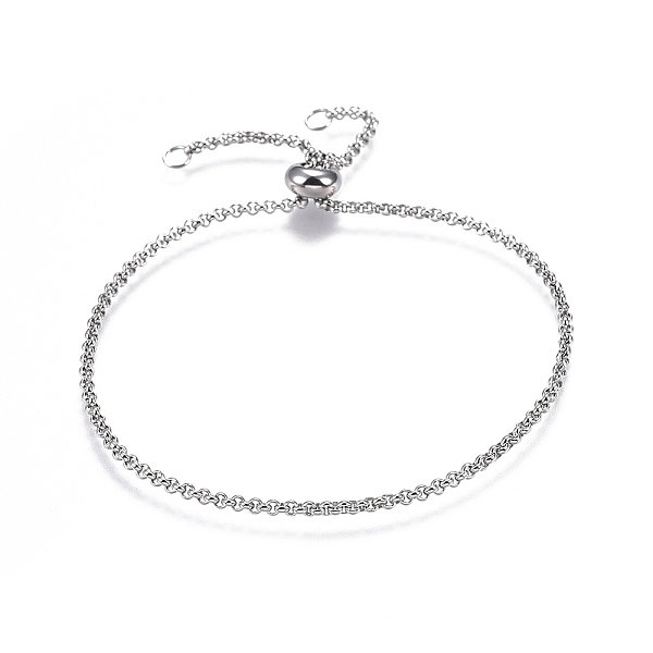 PandaHall Adjustable 304 Stainless Steel Rolo Chains Slider Bracelet, Stainless Steel Color, 9-7/8 inch(25cm), Jump Ring: 5x0.6mm 304...
PandaHall Adjustable 304 Stainless Steel Rolo Chains Slider Bracelet, Stainless Steel Color, 9-7/8 inch(25cm), Jump Ring: 5x0.6mm 304...