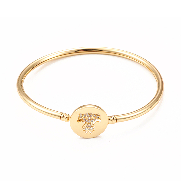PandaHall Rack Plating Brass Micro Pave Cubic Zirconia Bangles, Real 18K Gold Plated Flat Round with Girl Clasp Bangles, Long-Lasting Plated..., Clear
PandaHall Rack Plating Brass Micro Pave Cubic Zirconia Bangles, Real 18K Gold Plated Flat Round with Girl Clasp Bangles, Long-Lasting Plated..., Clear