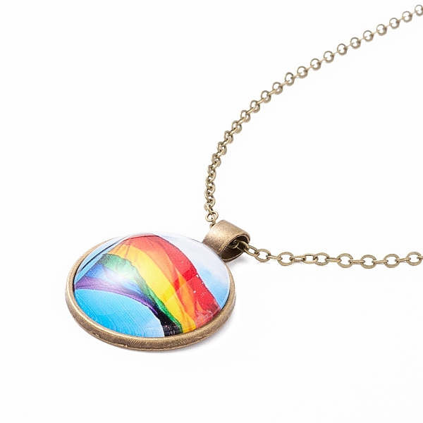 PandaHall Rainbow Pride Necklace, Flat Round with Pattern Pendant Necklace for Men Women, Antique Bronze, Flag Pattern, 20.08 inch(51cm)...
PandaHall Rainbow Pride Necklace, Flat Round with Pattern Pendant Necklace for Men Women, Antique Bronze, Flag Pattern, 20.08 inch(51cm)...