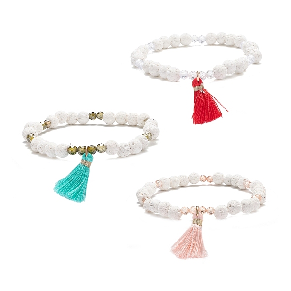 PandaHall 3Pcs 3 Color Natural Lava Rock & Cubic Zirconia Beaded Stretch Bracelets Set with and Tassel Charm, Oil Diffuser Power Stone..., Multicolor
PandaHall 3Pcs 3 Color Natural Lava Rock & Cubic Zirconia Beaded Stretch Bracelets Set with and Tassel Charm, Oil Diffuser Power Stone..., Multicolor