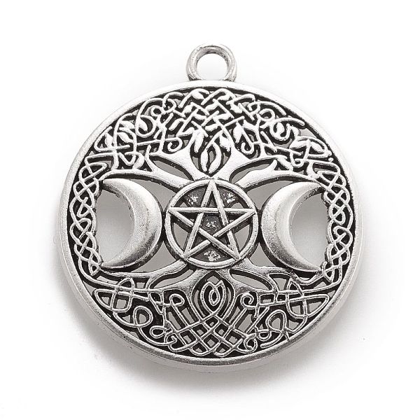 PandaHall Tibetan Style Hollow Alloy Pendants, Lead Free & Cadmium Free, Flat Round withTriple Moon Goddess, Pagan Jewelry, Antique Silver...
PandaHall Tibetan Style Hollow Alloy Pendants, Lead Free & Cadmium Free, Flat Round withTriple Moon Goddess, Pagan Jewelry, Antique Silver...