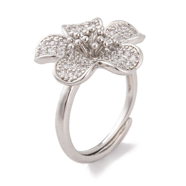PandaHall Brass Micro Pave Cubic Zirconia Rings, Flower Adjustable Ring for Women, Lead Free & Cadmium Free, Platinum, Adjustable...
PandaHall Brass Micro Pave Cubic Zirconia Rings, Flower Adjustable Ring for Women, Lead Free & Cadmium Free, Platinum, Adjustable...