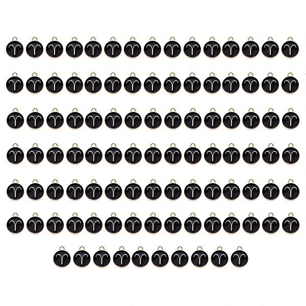 PandaHall Alloy Enamel Pendants, Flat Round with Constellation, Light Gold, Black, Aries, 15x12x2mm, Hole: 1.5mm, 100pcs/Box Alloy+Enamel...
PandaHall Alloy Enamel Pendants, Flat Round with Constellation, Light Gold, Black, Aries, 15x12x2mm, Hole: 1.5mm, 100pcs/Box Alloy+Enamel...