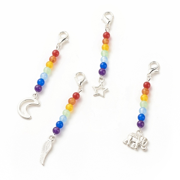 PandaHall Chakra Theme Natural & Dyed Malaysia Jade Beaded Pendant Decorations, with Lobster Claw Clasps, Alloy Pendants, Mixed Shapes..., Multicolor
PandaHall Chakra Theme Natural & Dyed Malaysia Jade Beaded Pendant Decorations, with Lobster Claw Clasps, Alloy Pendants, Mixed Shapes..., Multicolor