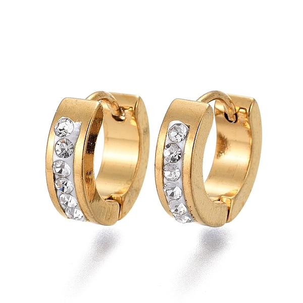 PandaHall 304 Stainless Steel Huggie Hoop Earrings, with Polymer Clay Rhinestone, Ring, Golden, Crystal, 12.5x13.5x4mm, Pin: 1.2mm 304..., Clear
PandaHall 304 Stainless Steel Huggie Hoop Earrings, with Polymer Clay Rhinestone, Ring, Golden, Crystal, 12.5x13.5x4mm, Pin: 1.2mm 304..., Clear