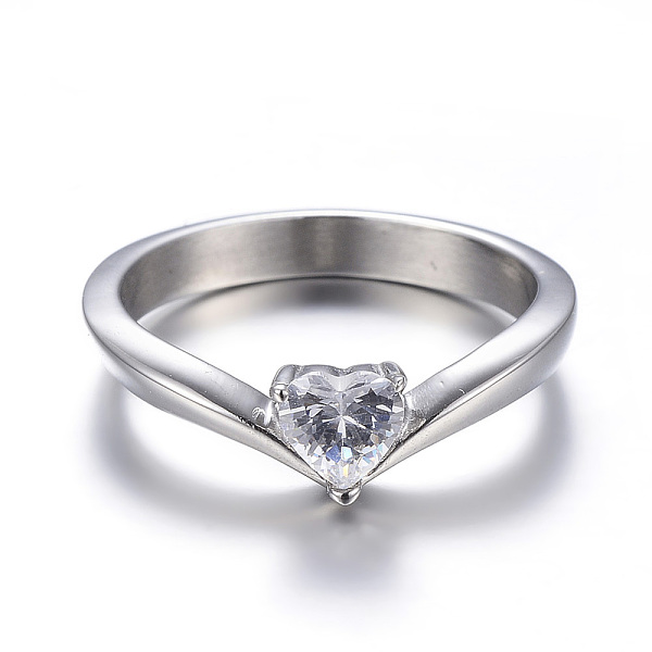 PandaHall 316 Surgical Stainless Steel Rings, with Cubic Zirconia, Platinum, 19mm Stainless Steel+Cubic Zirconia
PandaHall 316 Surgical Stainless Steel Rings, with Cubic Zirconia, Platinum, 19mm Stainless Steel+Cubic Zirconia