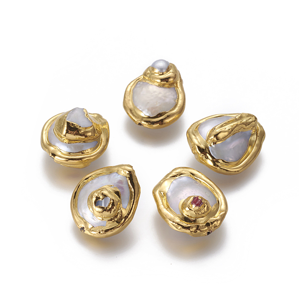 PandaHall Natural Baroque Pearl Cultured Freshwater Pearl Beads, with Brass Findings, Nuggets, Golden, 20~21x11~13mm, Hole: 0.8mm Pearl..., White
PandaHall Natural Baroque Pearl Cultured Freshwater Pearl Beads, with Brass Findings, Nuggets, Golden, 20~21x11~13mm, Hole: 0.8mm Pearl..., White