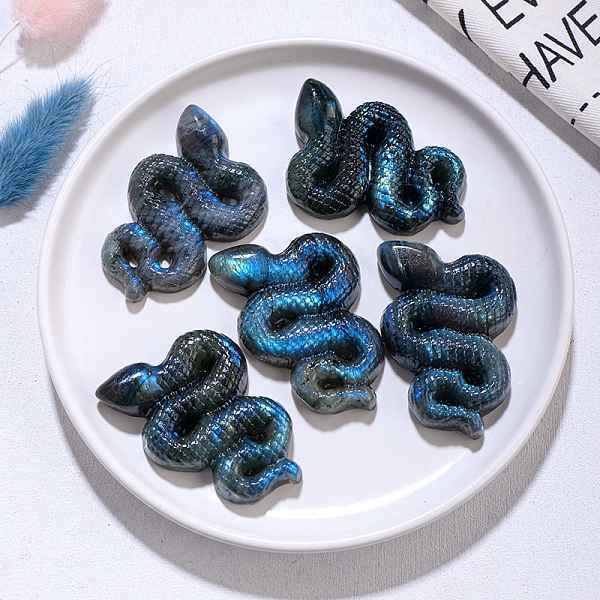 PandaHall Natural Labradorite Mineral Specimens Home Decorations, Snake, 60x40mm Labradorite Snake
PandaHall Natural Labradorite Mineral Specimens Home Decorations, Snake, 60x40mm Labradorite Snake