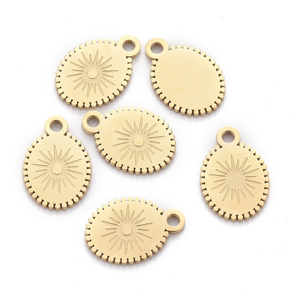 PandaHall Ion Plating(IP) 304 Stainless Steel Charms, Laser Cut, Oval with Sun, Golden, 12.5x8.5x0.8mm, Hole: 1.5mm 304 Stainless Steel Oval
PandaHall Ion Plating(IP) 304 Stainless Steel Charms, Laser Cut, Oval with Sun, Golden, 12.5x8.5x0.8mm, Hole: 1.5mm 304 Stainless Steel Oval