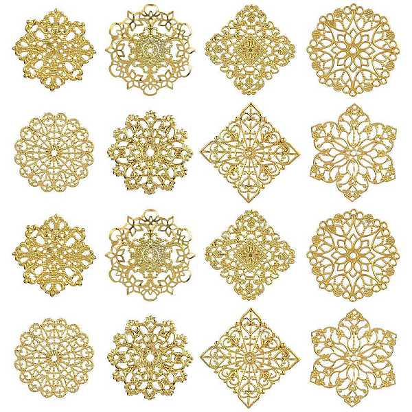 PandaHall 80Pcs 8 Styles Iron Filigree Joiners, Hollow Flower/Octagon/Rhombus Links, Bridal Headwear Making, Golden, 40~56x40~51x0.5~3mm...
PandaHall 80Pcs 8 Styles Iron Filigree Joiners, Hollow Flower/Octagon/Rhombus Links, Bridal Headwear Making, Golden, 40~56x40~51x0.5~3mm...
