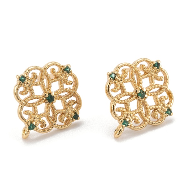 PandaHall Brass Stud Earring Findings, with Cubic Zirconia and Loop, Real 18K Gold Plated, Flower, Green, 13.5x12mm, Hole: 0.8mm, Pin: 0.8mm...
PandaHall Brass Stud Earring Findings, with Cubic Zirconia and Loop, Real 18K Gold Plated, Flower, Green, 13.5x12mm, Hole: 0.8mm, Pin: 0.8mm...