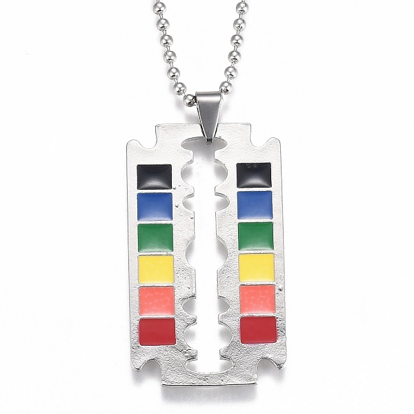 PandaHall Rainbow Alloy Blade Pendant Necklaces, with 304 Stainless Steel Ball Chains and Epoxy, Colorful, Stainless Steel Color, 23.62 inch...
PandaHall Rainbow Alloy Blade Pendant Necklaces, with 304 Stainless Steel Ball Chains and Epoxy, Colorful, Stainless Steel Color, 23.62 inch...