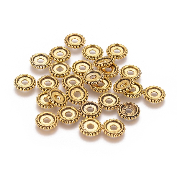 PandaHall Alloy Spacer Beads, Cadmium Free & Nickel Free & Lead Free, Rondelle, Antique Golden, 10x2mm, Hole: 3mm Alloy Rondelle
PandaHall Alloy Spacer Beads, Cadmium Free & Nickel Free & Lead Free, Rondelle, Antique Golden, 10x2mm, Hole: 3mm Alloy Rondelle