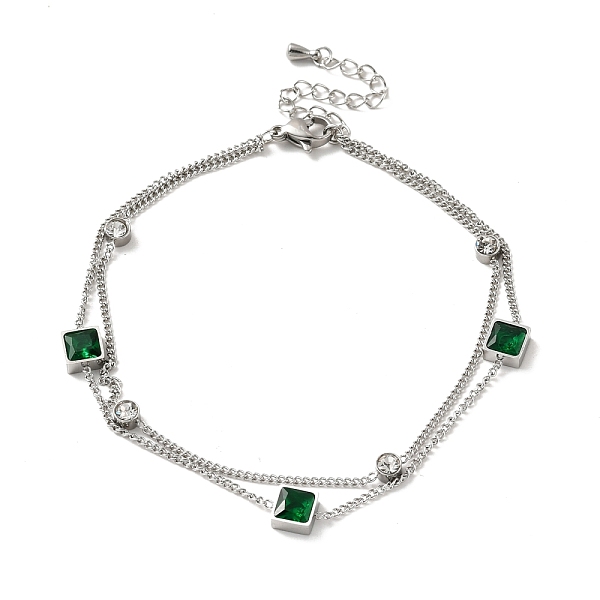 PandaHall 304 Stainless Steel Chain Multi-strand Anklet with Rhinestone, Square Glass Beaded Anklet for Women, Stainless Steel Color, 8-1/4..., Clear
PandaHall 304 Stainless Steel Chain Multi-strand Anklet with Rhinestone, Square Glass Beaded Anklet for Women, Stainless Steel Color, 8-1/4..., Clear