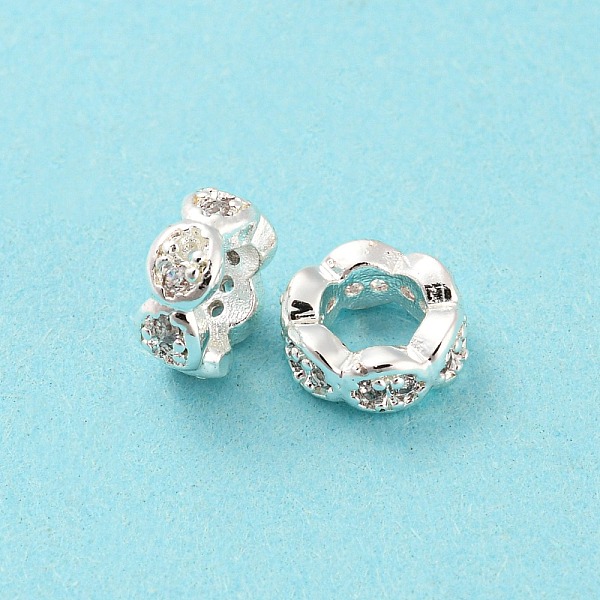 PandaHall Brass Micro Pave Cubic Zirconia Beads, Long-Lasting Plated, Lead Free & Cadmium Free, Flower, Silver, 6.5x3mm, Hole: 3.8mm...
PandaHall Brass Micro Pave Cubic Zirconia Beads, Long-Lasting Plated, Lead Free & Cadmium Free, Flower, Silver, 6.5x3mm, Hole: 3.8mm...